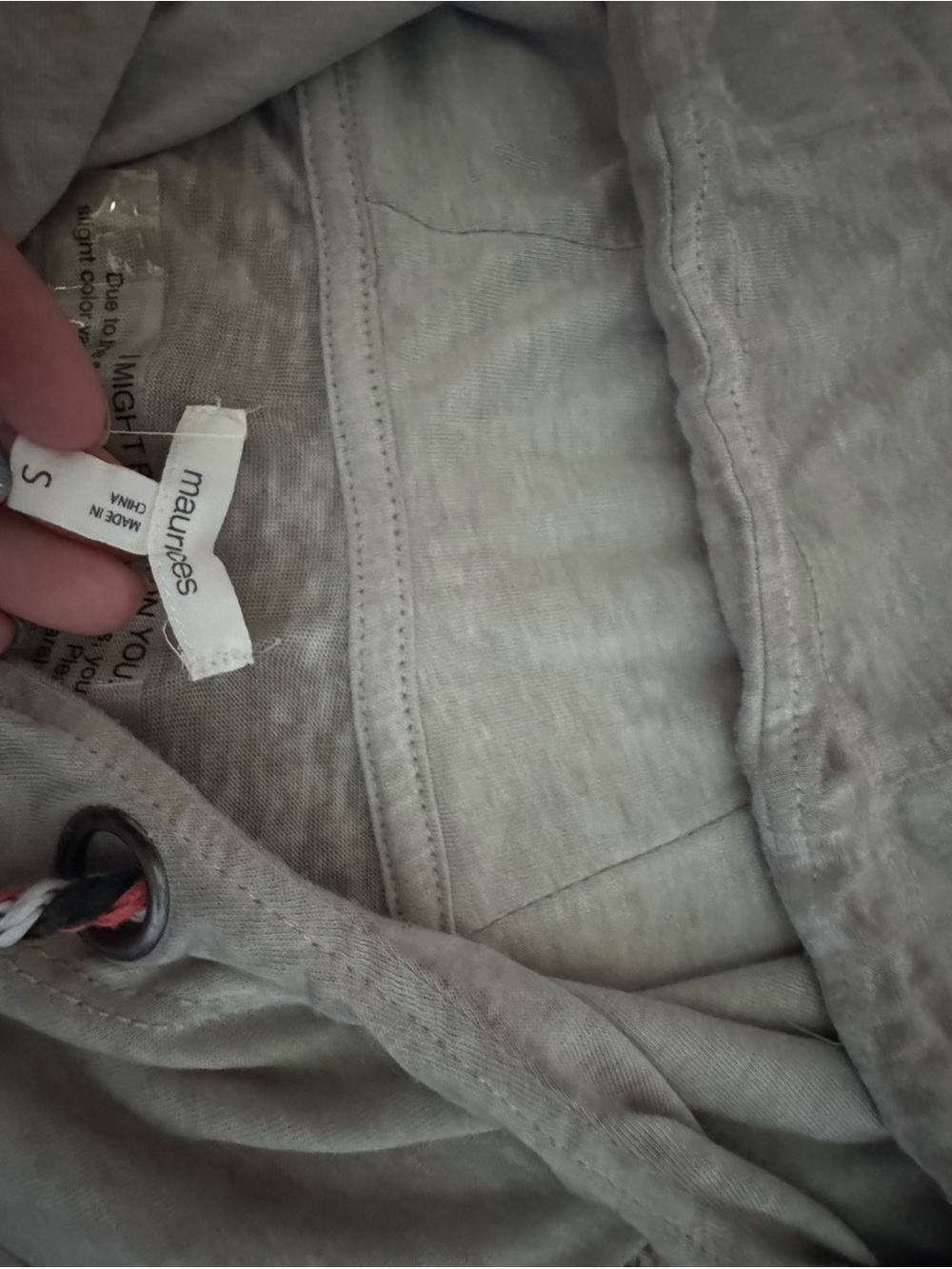 Maurice’s Hooded Pullover lightweight Sweatshirt - Gray & Pink - Picture 2 of 3